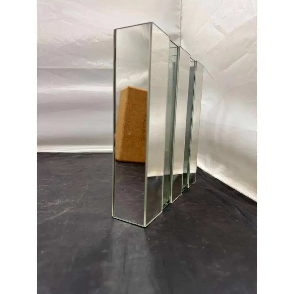 Torre & Tagus Mirrored Glass Geometric 5 Slot Floral Arranger Bud Flower Vase